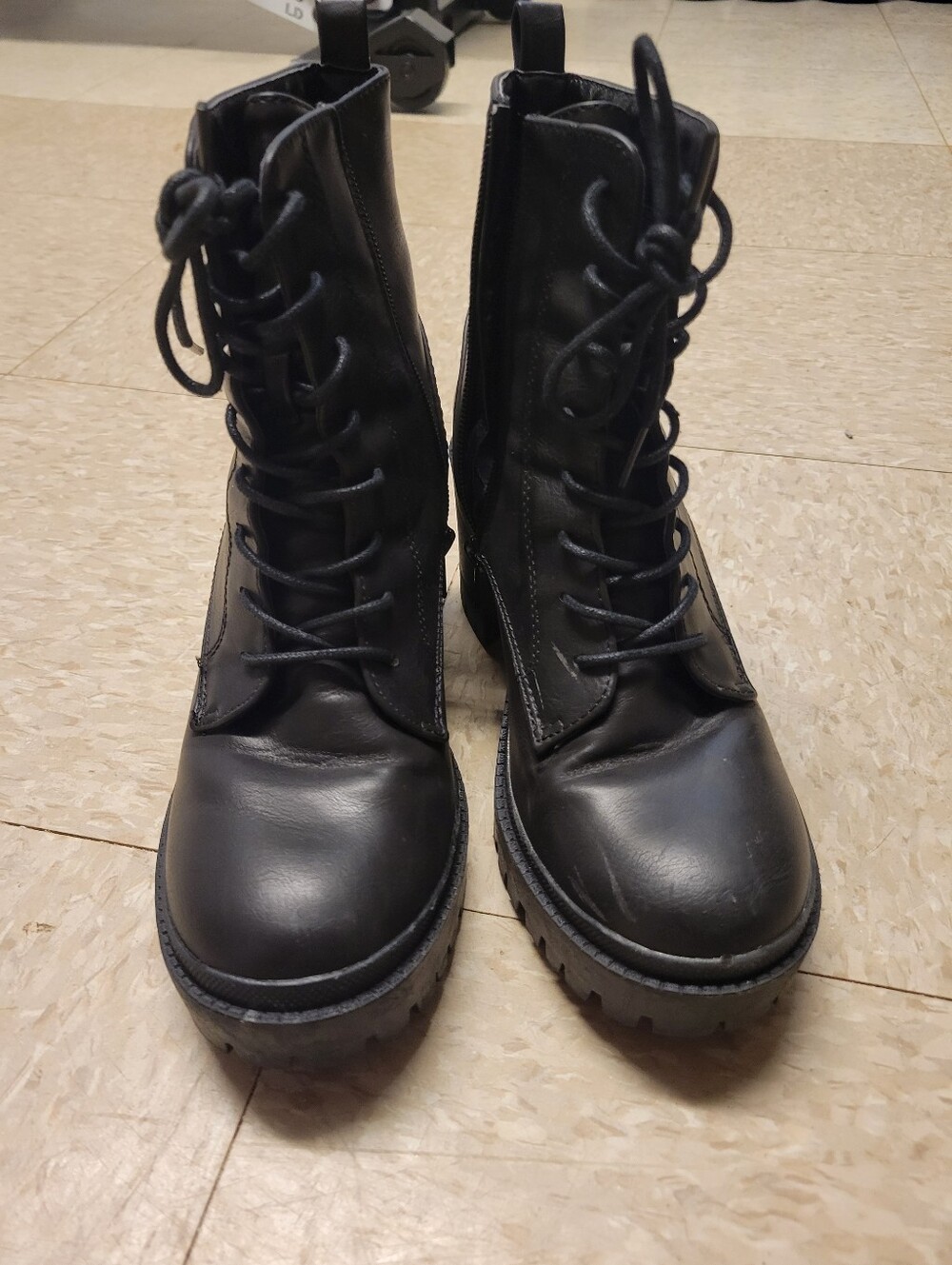 Rock & Candy Black Lace-Up Combat Boots